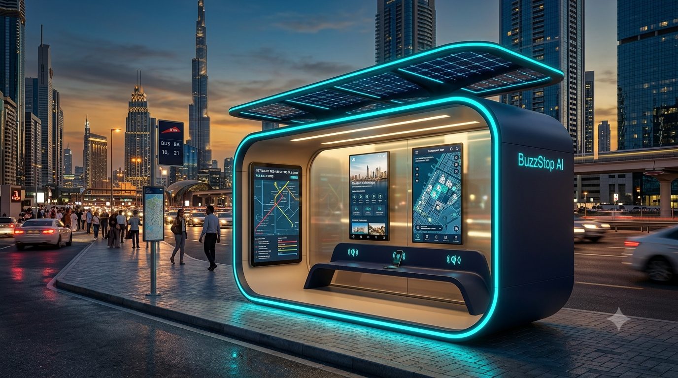 BuzzStop AI smart transit pod