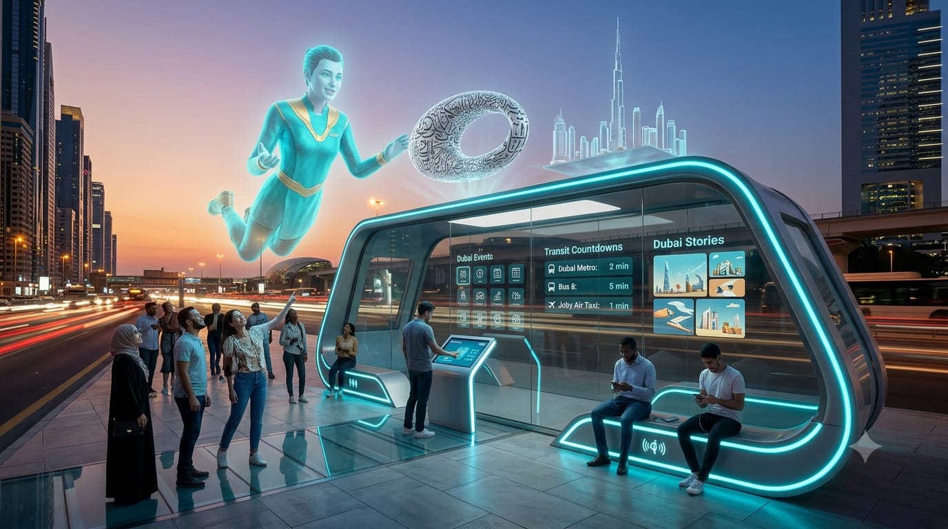 Pod with hologram and transit boards